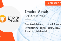 Empire Metals Limited محصول TIO2 با خلوص بالا را به دست آورد